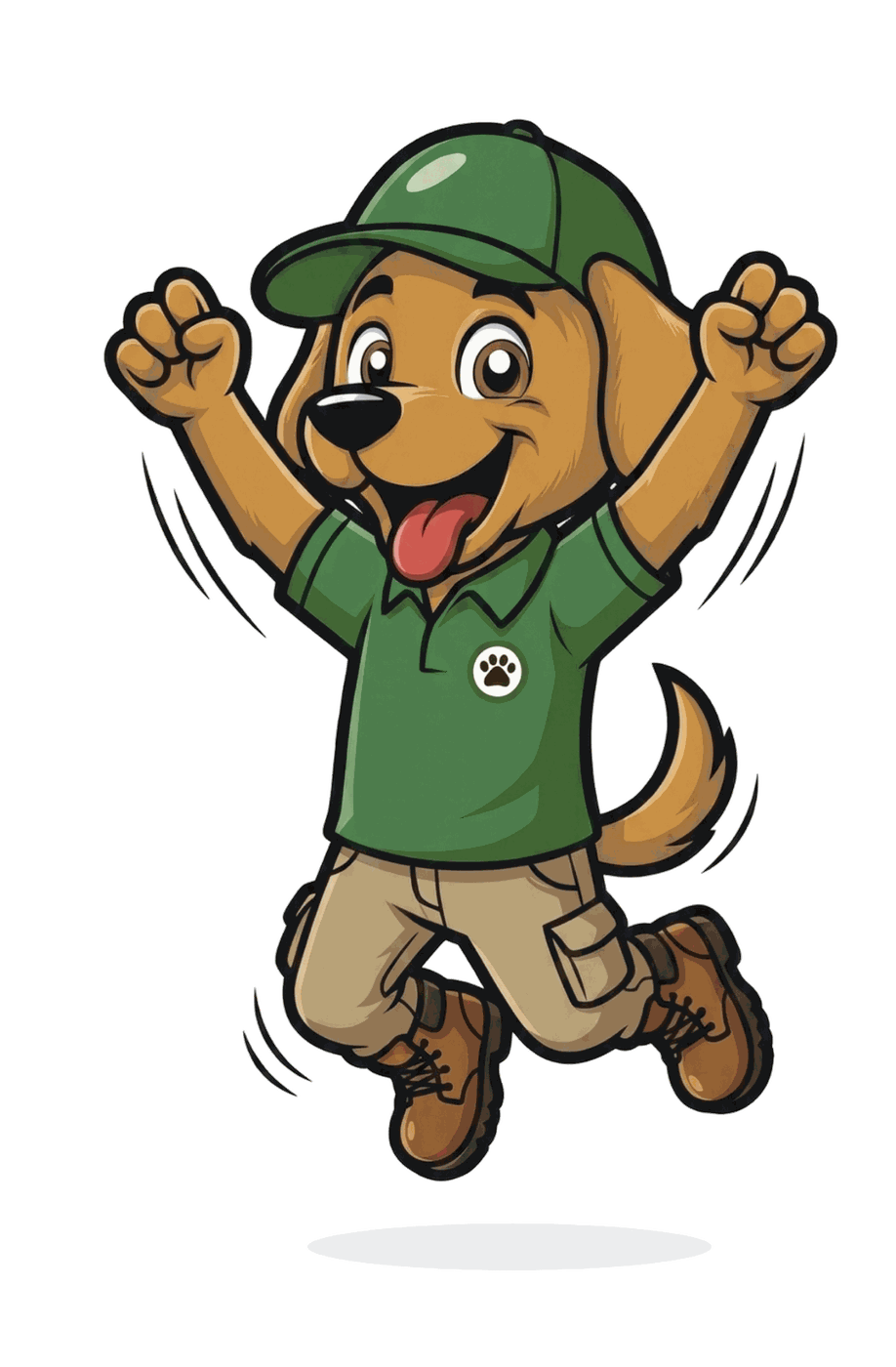 Scoop Dogg mascot jumping