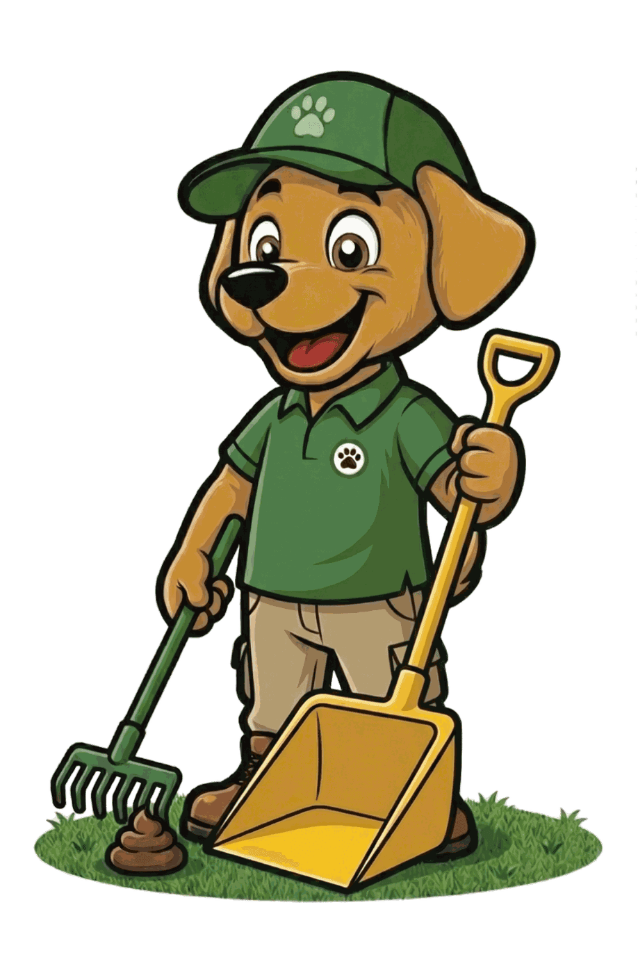 A Scoop Dogg dog with a shovel